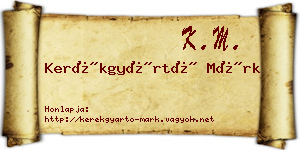 Kerékgyártó Márk névjegykártya