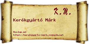 Kerékgyártó Márk névjegykártya